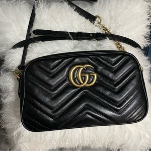 Gucci GG Marmont small matelassé shoulder crossbody bag!